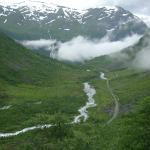 icy river and dirt track